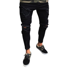 Load image into Gallery viewer, 2019 Jeans Trousers Men Cool Black Hole Jeans